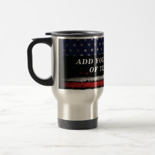Add your own text on grunge American flag Travel Mug