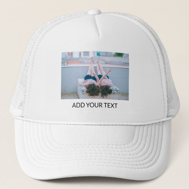 Add Your Own Text & Photo Personalised Trucker Hat (Front)