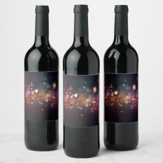 Add Your Own Text - Pink Bokeh Glitter Wine Label