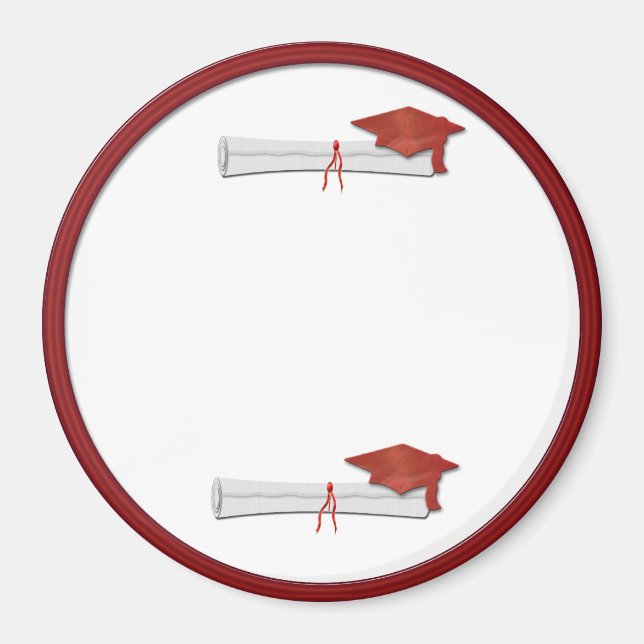 Add Your Own Text Red Graduation Magnet (Front)