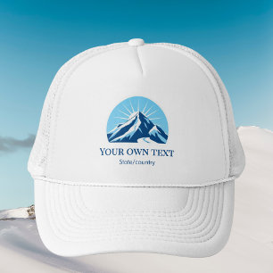 Add your own text ski resort mountain souvenir  trucker hat