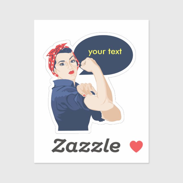 Add your own text to rosie riveter (Sheet)