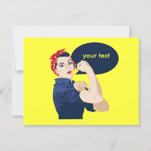 Add your own text to rosie riveter postcard