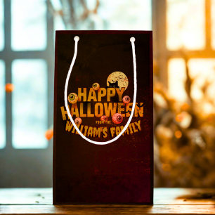 Add Your Own Words Custom Halloween Monster Small Gift Bag