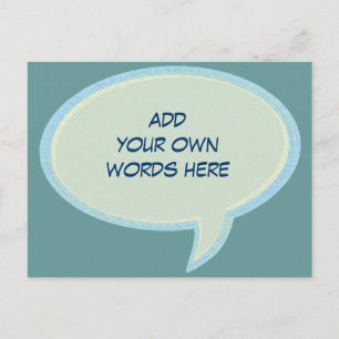 add your own words here postcard