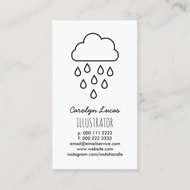 Add Your Own Work Professional Illustrator Business Card (Front)
