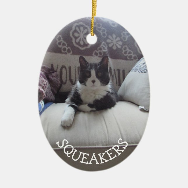 Add Your Pet Photo Custom Christmas Ornament (Front)