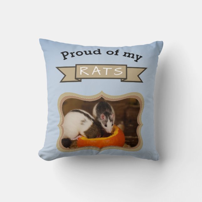Add Your Pet Rats Photo Rat Cushion (Front)