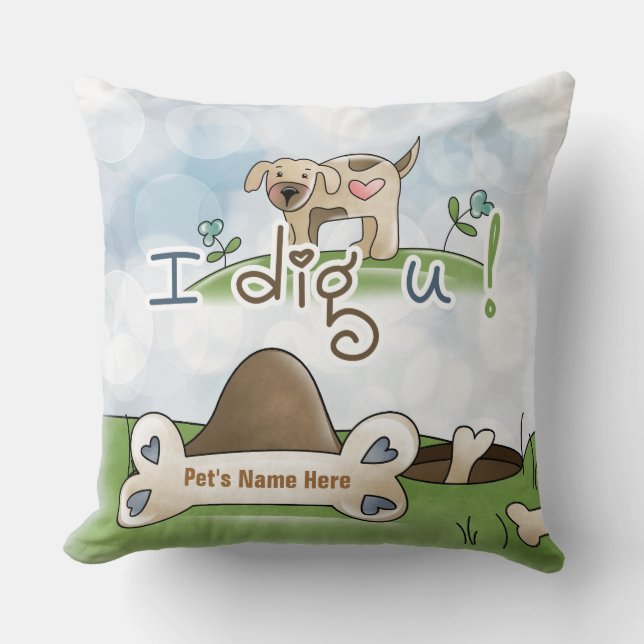 Add Your Pets Name  Throw Pillow (Front)