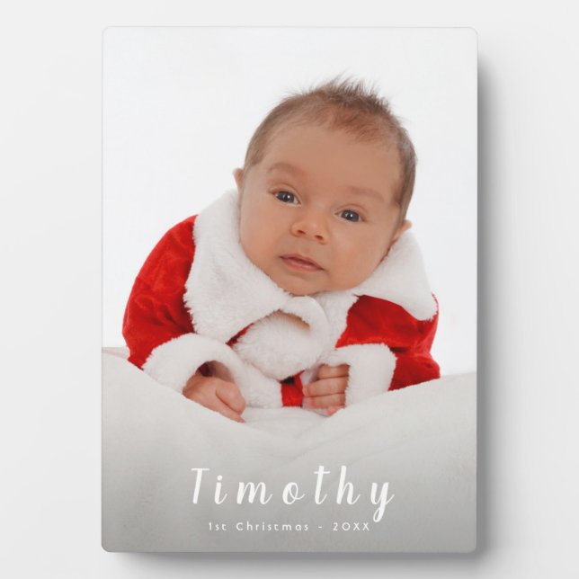 Add Your Photo 1st Christmas Plaque (Front)