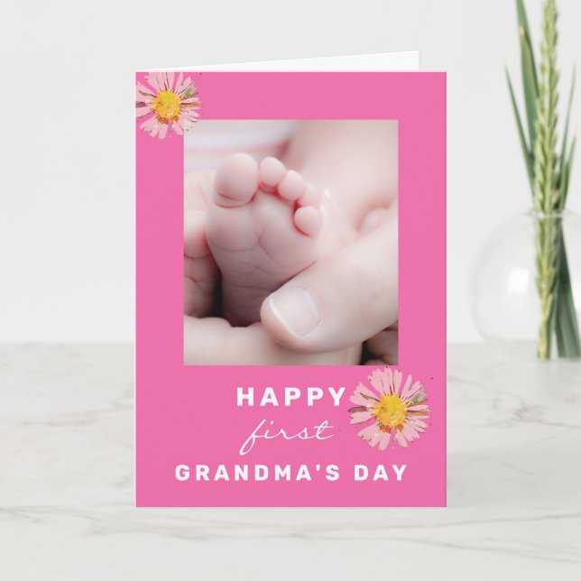 Add Your Photo 1st Grandma's Day Card (Front)