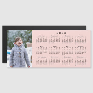 Add Your Photo 2023 Calendar on Coral Pink Magnet