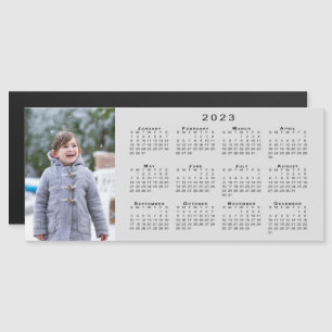 Add Your Photo 2023 Calendar on Grey Magnet