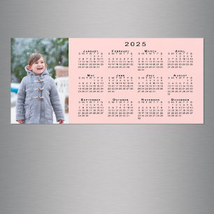 Add Your Photo 2025 Calendar on Coral Pink Magnet