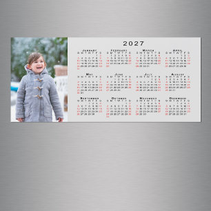 Add Your Photo 2027 Calendar Grey Magnet