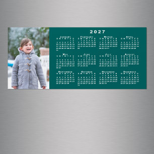 Add Your Photo 2027 Calendar Teal Magnet