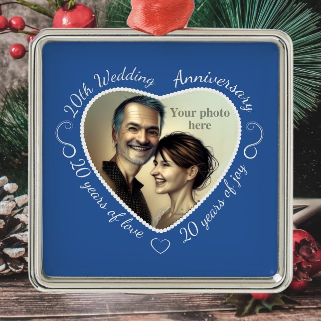 Add Your Photo 20 Years of Marriage Metal Tree Decoration (Creator Uploaded)