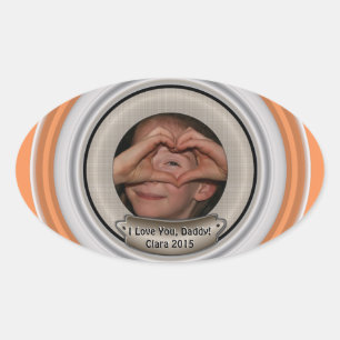 Add Your Photo and Choose Any Colour Frame Oval Sticker