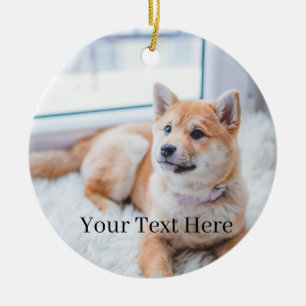 Add Your Photo and Text 2 Sided Customised Ceramic Ornament
