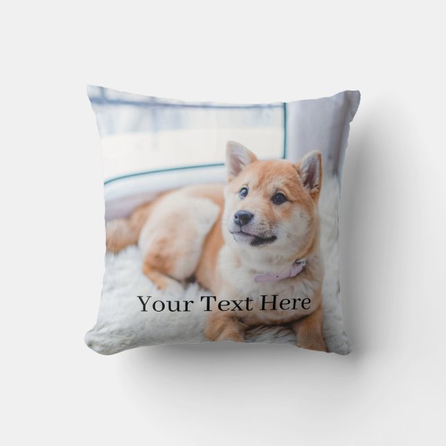 Add Your Photo and Text 2 Sided Customized Cushion (Front)