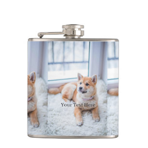 Add Your Photo and Text 2 Sided Customized Hip Flask