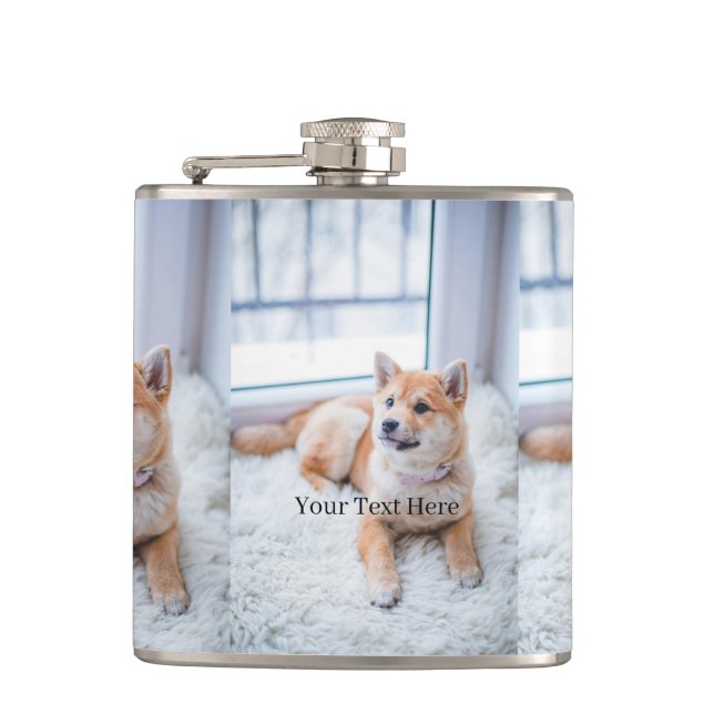 Add Your Photo and Text 2 Sided Customized Hip Flask (Front)