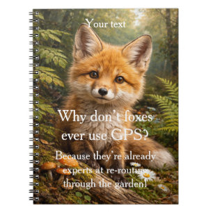 Add your photo and text Modern fine art fox cute Notebook