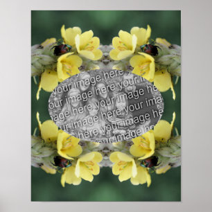 Add Your Photo Beetle On Mullein Flower Frame Poster