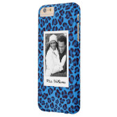 Add Your Photo | Blue Leopard Texture Case-Mate iPhone Case (Back Left)