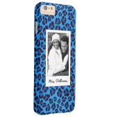 Add Your Photo | Blue Leopard Texture Case-Mate iPhone Case (Back/Right)