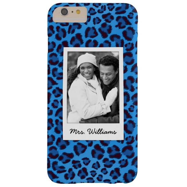 Add Your Photo | Blue Leopard Texture Case-Mate iPhone Case (Back)