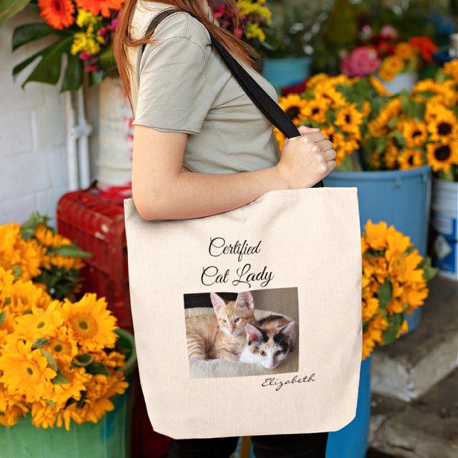 Add Your Photo Cat Lady Gym Tote Bag (Creator Uploaded)