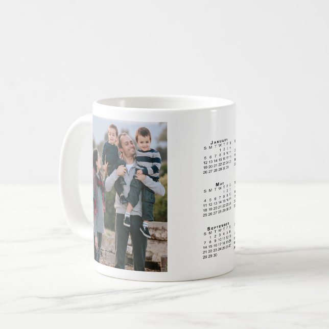 Add Your Photo Custom 2025 Calendar Coffee Mug (Front Left)