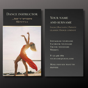 Add your photo dance instructor Business  Business Card