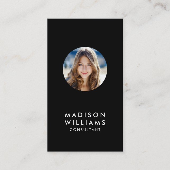 Add Your Photo Editable Colour Social Media Business Card (Front)