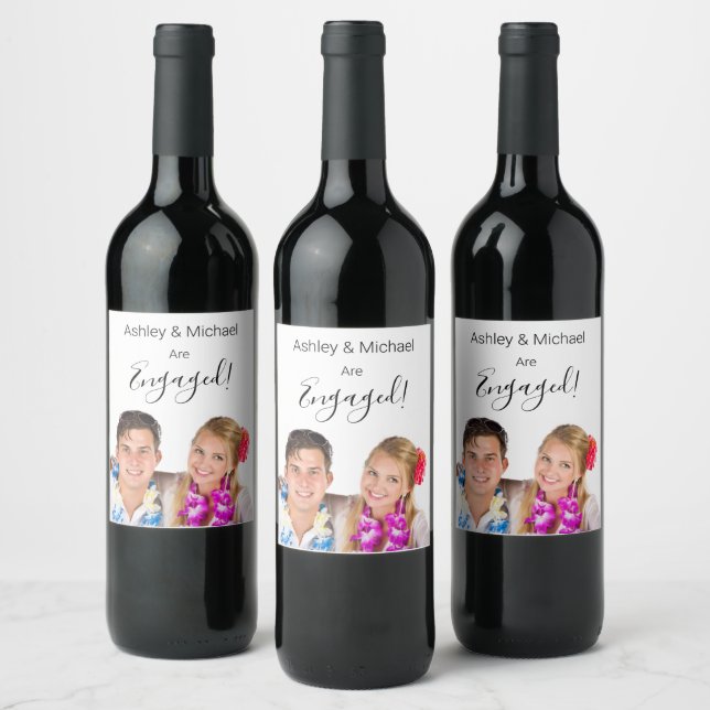 Add Your Photo Engagement Party Wine Label (Bottles)