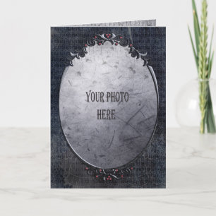 Add your photo Gothic Cobwebs ornate Frame Card