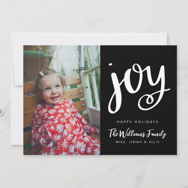 ADD YOUR PHOTO | Happy Holidays JOY Invitation (Front)