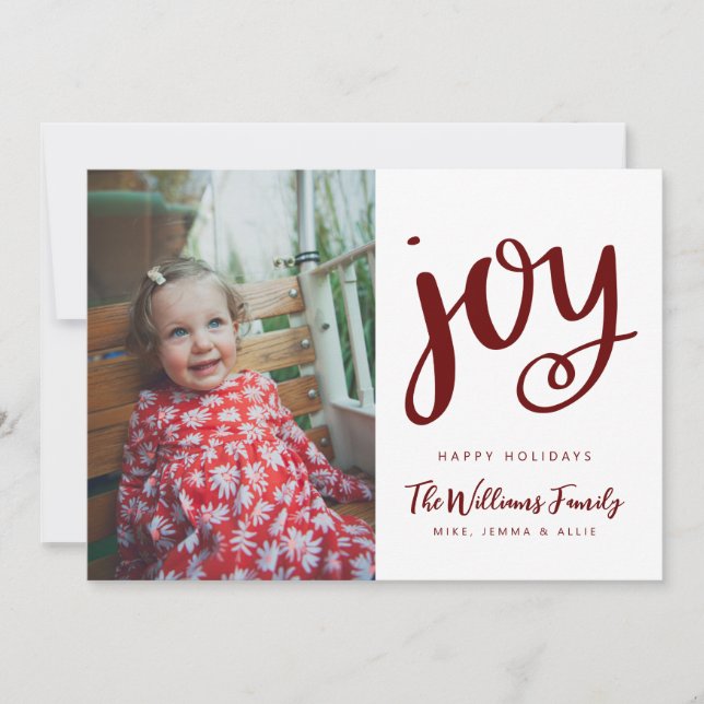 ADD YOUR PHOTO | Happy Holidays JOY Invitation (Front)