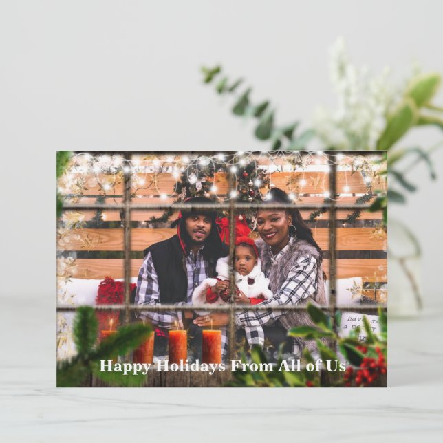 Add Your Photo Holiday Window Overlay Card (Standing Front)