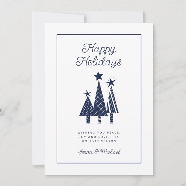 ADD YOUR PHOTO | Holidays Modern Christmas Tree Invitation (Front)