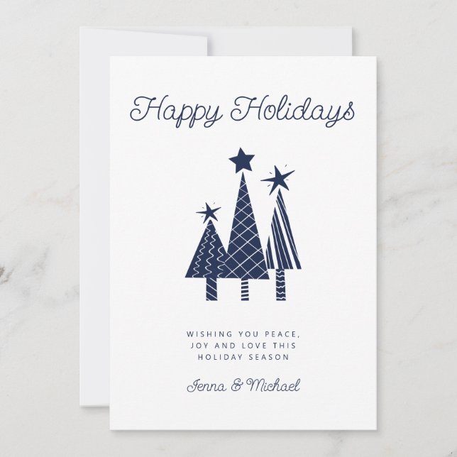 ADD YOUR PHOTO | Holidays Modern Christmas Tree Invitation (Front)