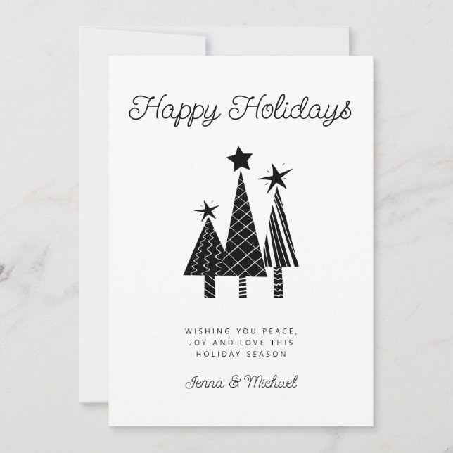 ADD YOUR PHOTO | Holidays Modern Christmas Tree Invitation (Front)