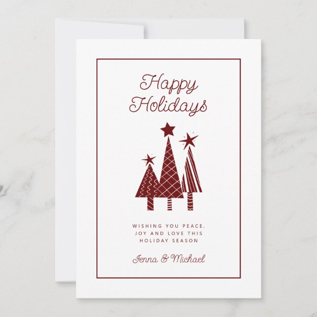 ADD YOUR PHOTO | Holidays Modern Christmas Tree Invitation (Front)