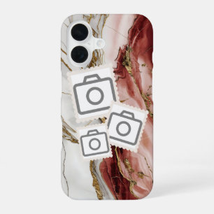 add your photo in a marble bg iPhone 16 case