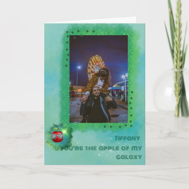 Add Your Photo in Thankful Galaxy Thank You Card (Front)