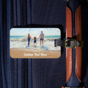 Add Your Photo Luggage Tag with Custom Text Name