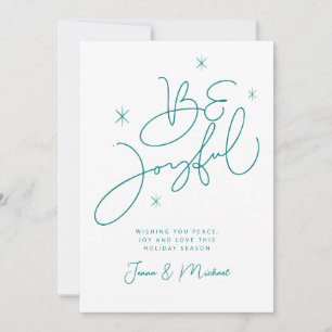 ADD YOUR PHOTO Merry Christmas Be Joyful Invitation
