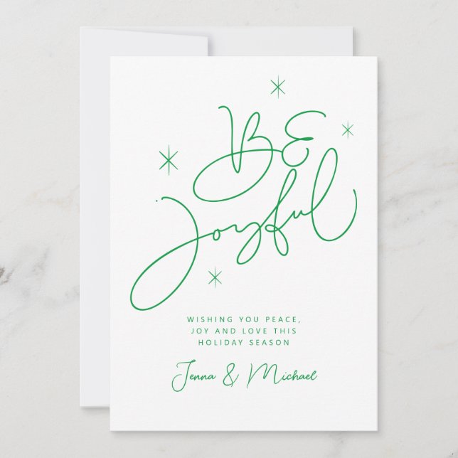 ADD YOUR PHOTO | Merry Christmas Be Joyful Invitation (Front)