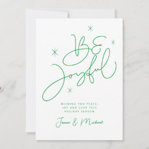 ADD YOUR PHOTO Merry Christmas Be Joyful Invitation